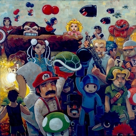 NEStalgia.jpg (JPEG Image, 600 × 600 pixels) #mario #kid #retro #snes #illustration #90s #painting #art #80s #games