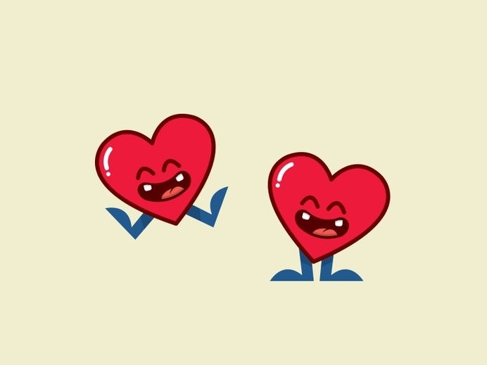 RAWZ #heart #happy #vector #design #illustration #jump #hearts #cute #joy