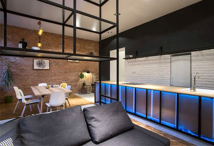 Apartment Renovation with Industrial Accents in Budapest - InteriorZine