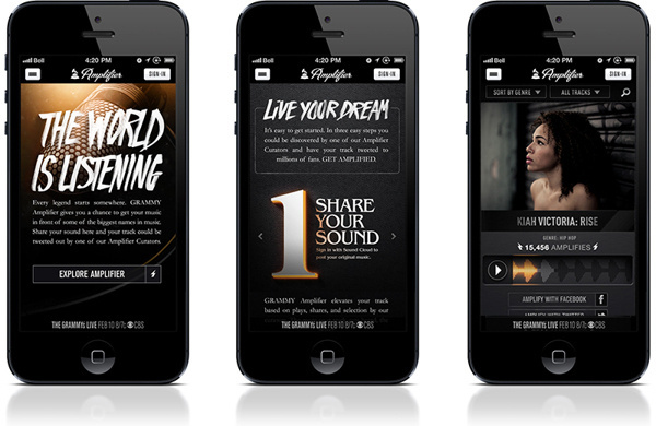 Grammy Amplifier on Behance #mobile