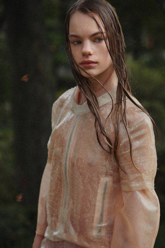 Green and wet and pensive