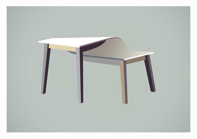 Iconic furniture - Gala #illustration #design #graphic #table