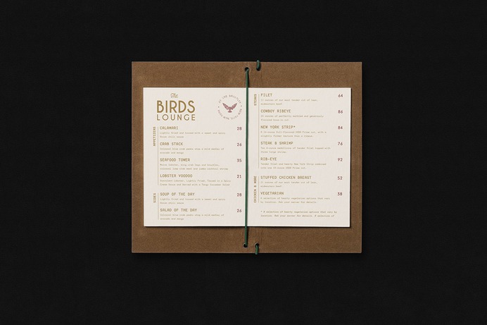 Hotel menu print design