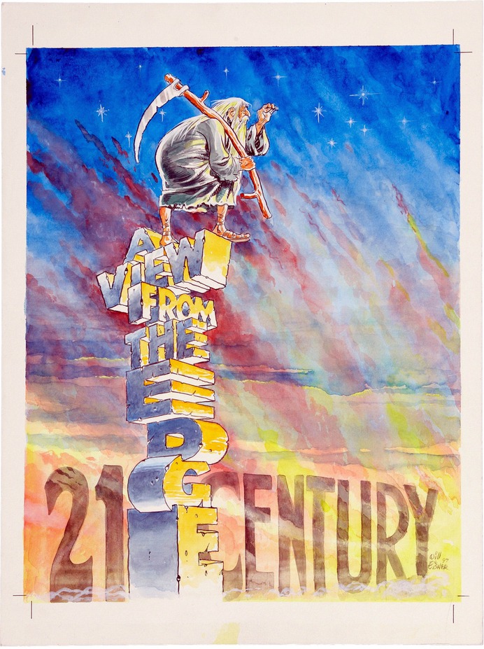 Original, unpublished watercolor painting by Will Eisner, 1997.

