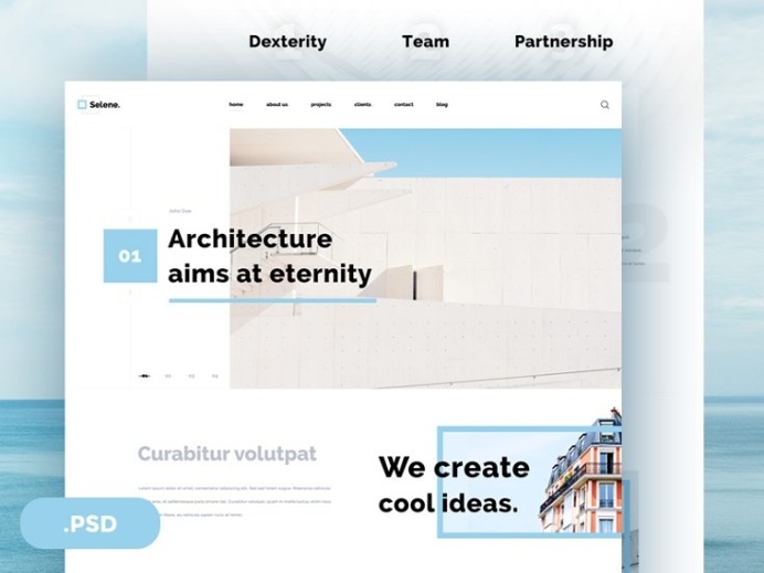Selene : Free Clean Architecture PSD Template