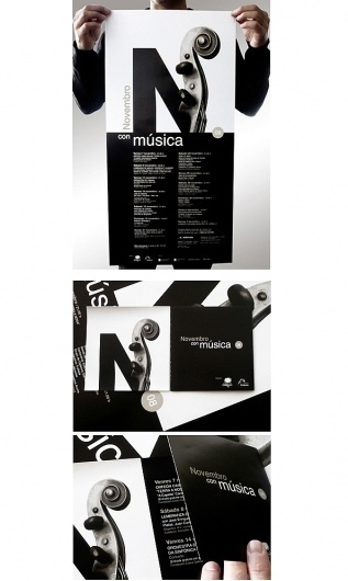 Novembro con Música 08 : Alberto Gende : Portfolios : Domestika #msica #visual #spain #a #carballo #corua #violin #con #alberto #program #gende #novembro #poster #music #type #metaphor #november #typography