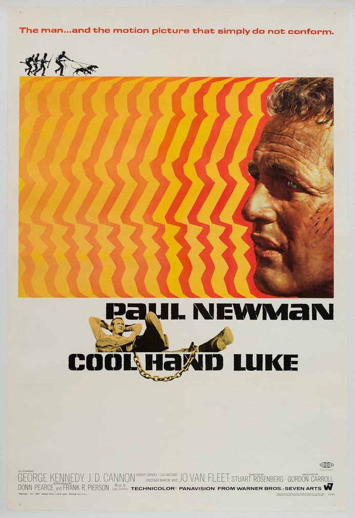 Bill Gold's design for "Cool Hand Luke" featuring Paul Newman, 1967.