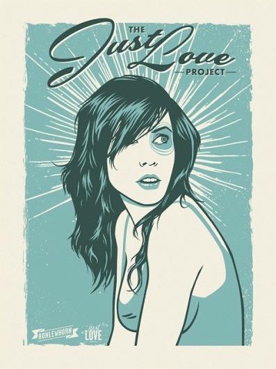 The Just Love Project | June #girl #retro #pretty #texture #illustration #portrait #poster #grunge #blue #50s