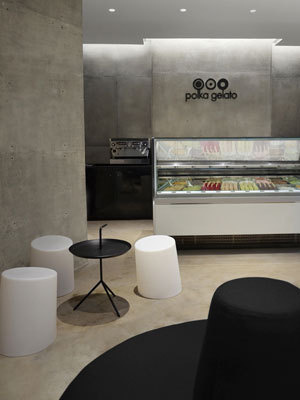 Branding agency award-winning design interiors architect brand London #interior #stone #vonsung #london #design #contemporary #gelato #architecture #polka #lime