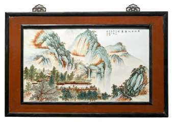 Porcelain picture plate with a representation of the Huangshan #porcelain