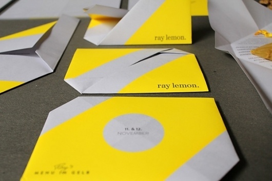 RAY LEMON branding, invitation concept & web design on the Behance Network #folded #prints