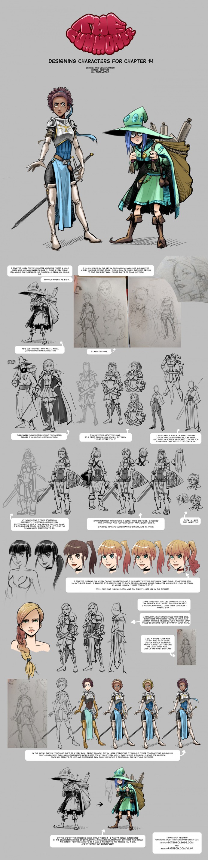 The Cummoner – designing characters