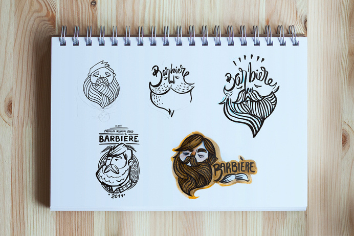 lovely-package-barbiere-3 #beard #bottle #beer #packaging #graphic design #sketch