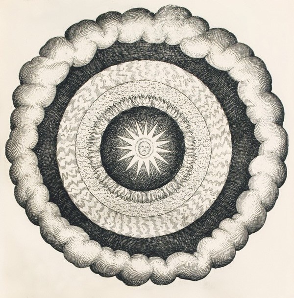 #sky #sun #drawing #circle #clouds #vintage #universe #illustration