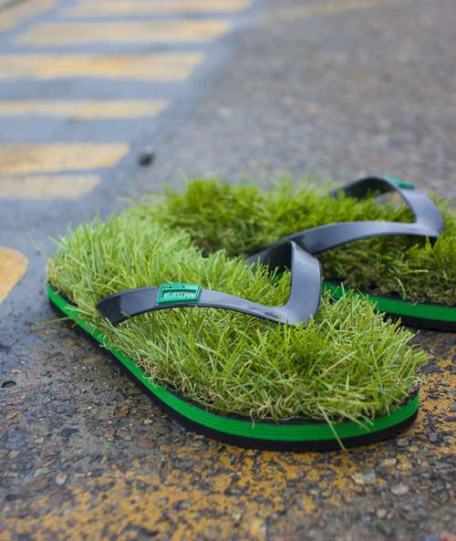 CJWHO ™ (KUSA Grass Flip Flops by wantcy Walk barefoot on...) #grass #design #flip #nature #flops #fashion #want #green