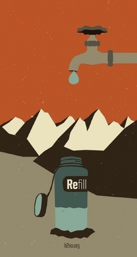 Michael McMillan #water #refill #retro #illustration #poster #mountains