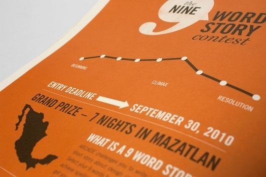 The Nine Word Story Contest on Branding Served #infographics #orange #white #black