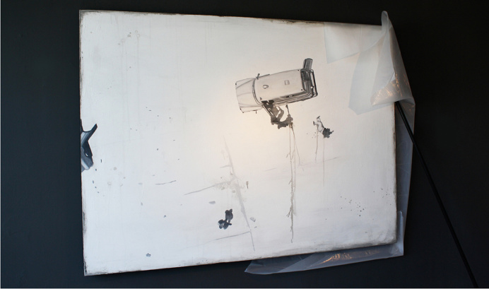art installation, fine art,jacob arden mcclure, conceptual art, ski mask, sculpture, painting