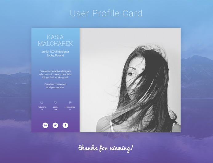 User Profile Card UI Design