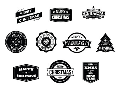 Christmas Badges Logo Pack You can download it here: http://graphicriver.net/item/christmas-badges-logo-pack/9626932?ref=abradesign #hipster #christmas #badges #logo #download