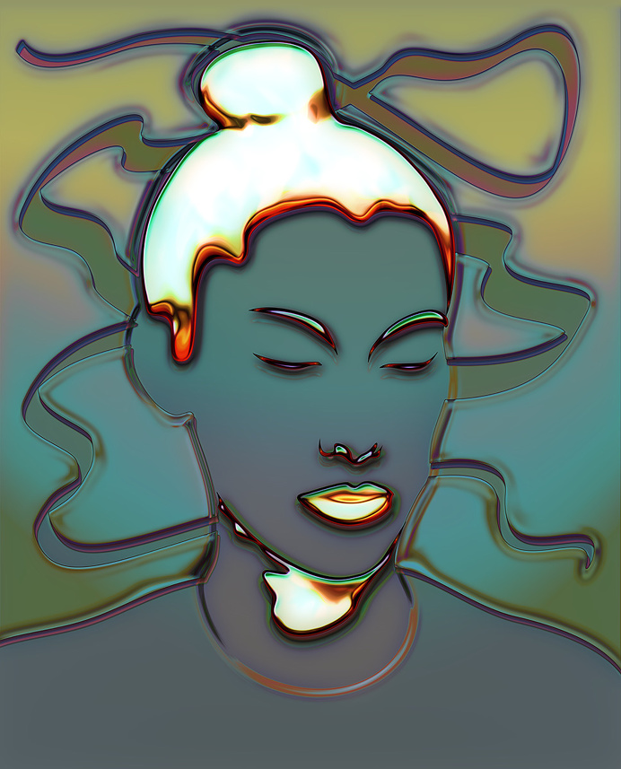#monki #portrait #dj #girl #face #digital #art