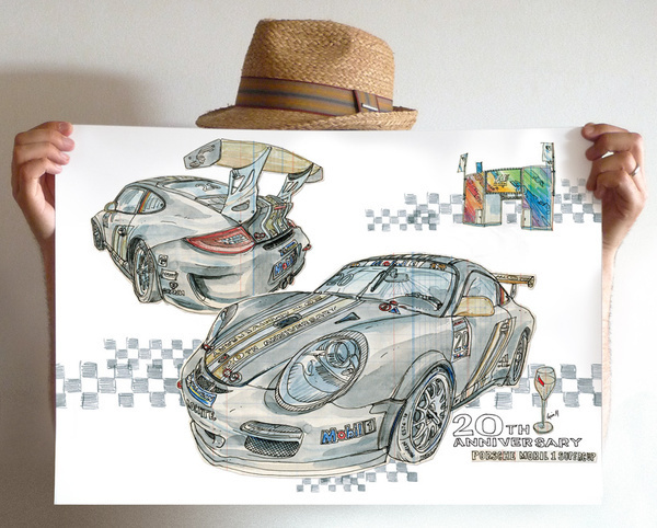 Les illustrations de Lapin projects Porsche Mobil 1 Supercup #illustration