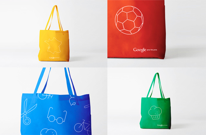 tote bag, icons, google, illustration