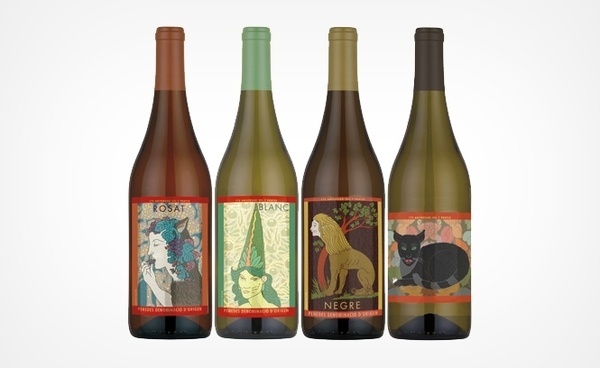 Milton Glaser | The Work | Restaurant 7 Portes #glasser #label #wine #illustration #milton