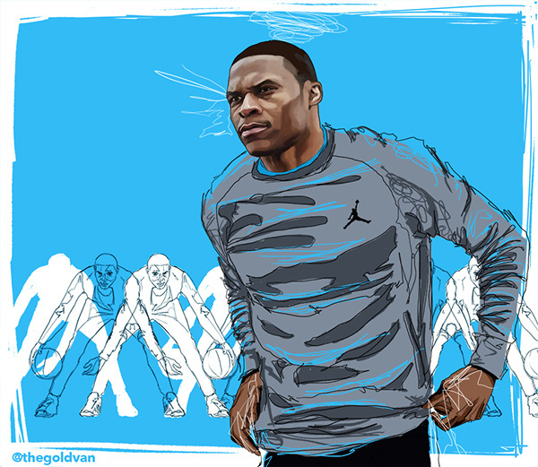 An Illustrated History of Russell Westbrook on Behance #jordan #design #brand #russell #illustration #paint #westbrook #fashion