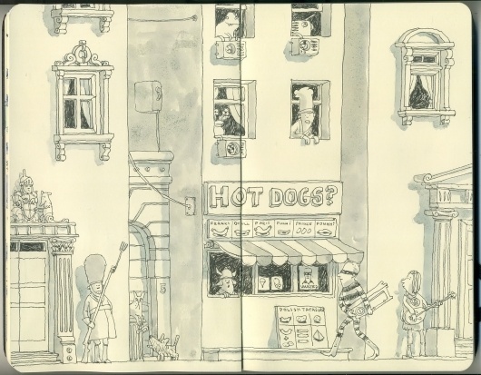 Moleskine Sketches by Mattias Adolfsson | Best Bookmarks #illustration #drawing #sketchbook