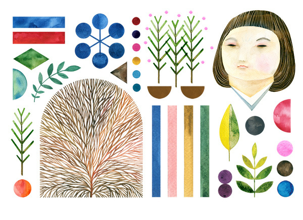 002 #illustration #color #grau #frau