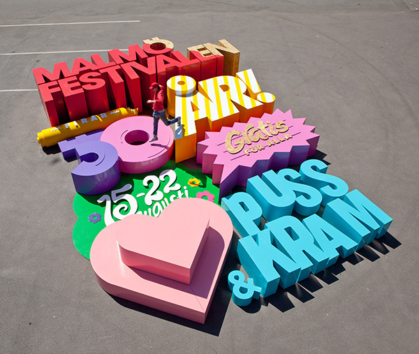Malmö Festival 2014 on Behance #dimensional #snask #wood #colorful #fun #3d #typography