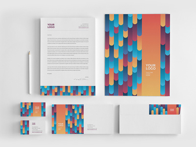 Cool Colorful Stripes Stationery. #stationery #branding #pattern #colorful #inspiration #template #creative