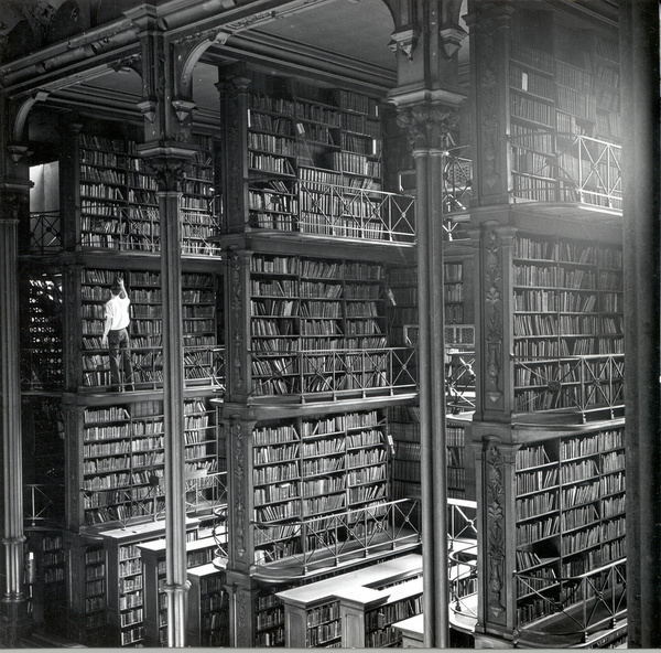 One of the large cast iron book alcoves that lined the Main Hall. Public Library of Cincinnati & Hamilton County #cincinnati #photography #books #library