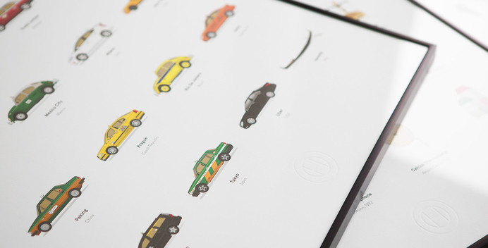 Taxis of the World | OhPosters #interior #print #design #taxi #poster