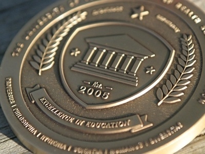 Dribbble - Academy of Health Science Education by Benjamin Friesen #layered #health #multi #medallion #academy #education #gold #bevel #science
