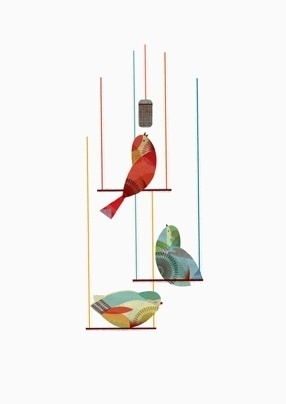 Minimart — AGENT PEKKA #red #primary #lines #bird #poster #blue