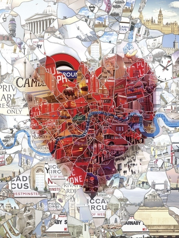 Editorial Illustrations 2011-2012 on the Behance Network #heart #london #city #map #landmarks #illustration #collage