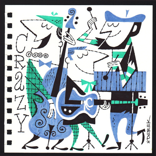 Crazy Combo #musicians #retro #beatniks #derek #illustration