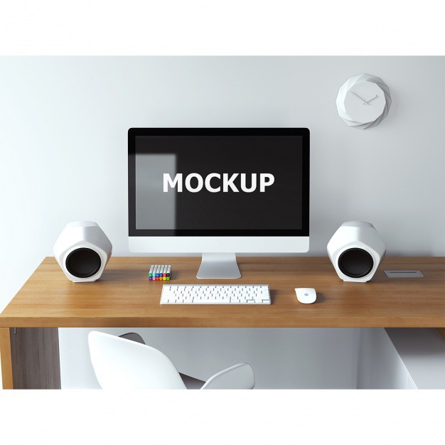 Computer mockup on desk Free Psd. See more inspiration related to Mockup, Technology, Computer, Light, Office, Table, Laptop, Work, Furniture, Internet, Mock up, Decoration, Desk, Communication, Interior, Brick, Pc, Monitor, Old, Wooden, Electronic, Display, Desktop, Screen, Workspace, Office desk, Device, Up, Wooden table, Computer screen, Equipment, Mock and Nobody on Freepik.