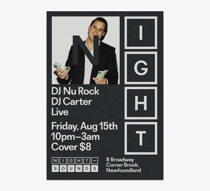 apexministry: Visual identity by Winter-Hebert for Night Sounds, a Newfoundland-based nightclub with a mix of EDM, Hip-Hop and Top-40 dance #ff