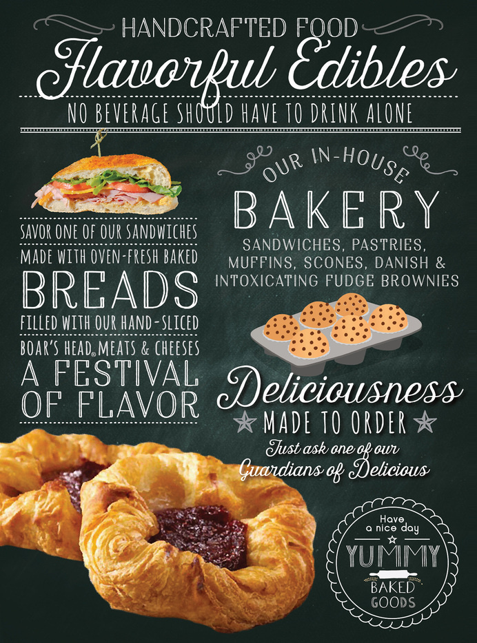 Inspired by European food markets and the craft of chalk lettering, these posters celebrate everything caffeinated.