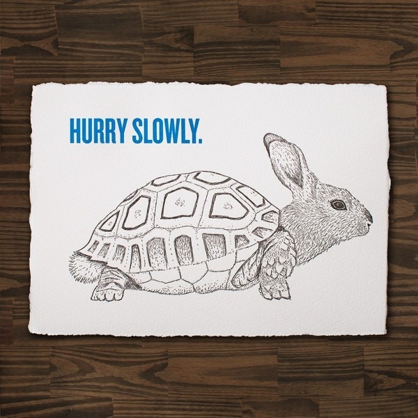 The Rabburtle, by Cecilia Hedin #stress #rabburtle #print #letterpress #hybrid #turtle #postcard #rabbit #animal