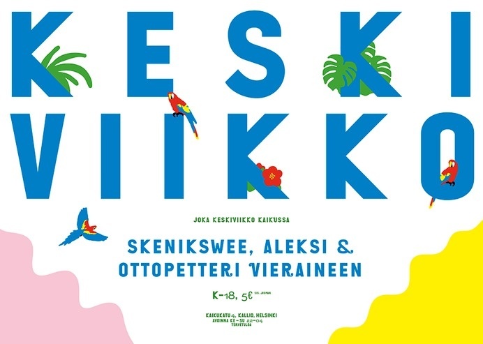 Identity for weekly club night at Kaiku. Honoring original identity by Linda Linko. #playful #serif #sans #color #type #typography