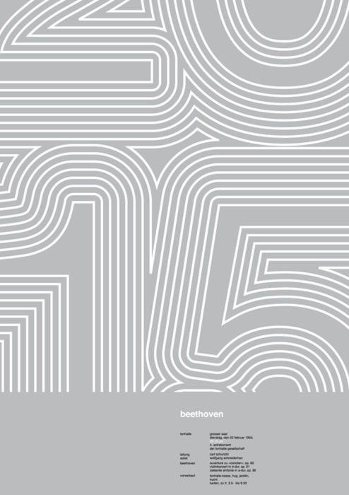 100 Days - Interesting variations of the great Josef Muller Brockmanns Beethoven poster.Via ISO50 #poster