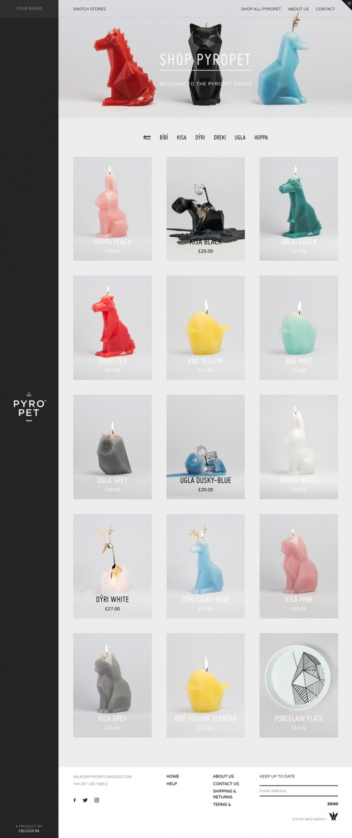 54celsius - Mindsparkle Mag - 54celsius is a online shop for special animal candles by Thorunn Arnadottir. The website is awarded as site of