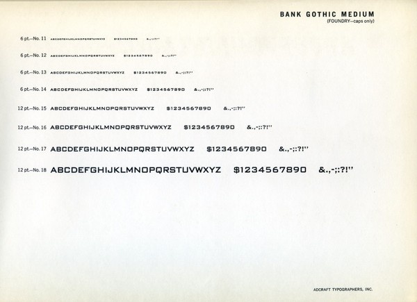 Bank Gothic type specimen #type #specimen #typography