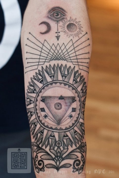 Thomas Hooper's Geometric Tattoo Designs #tattoo #mandala