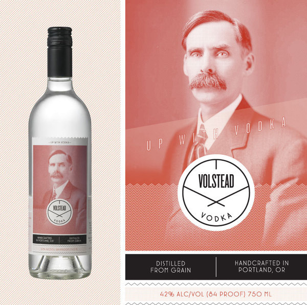 Volstead Vodka | Namesake #branding #bottle #packaging #liquor #label #vodka