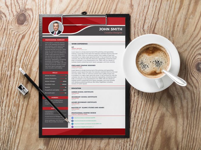 Free Formal Vector Resume template with Classic Design